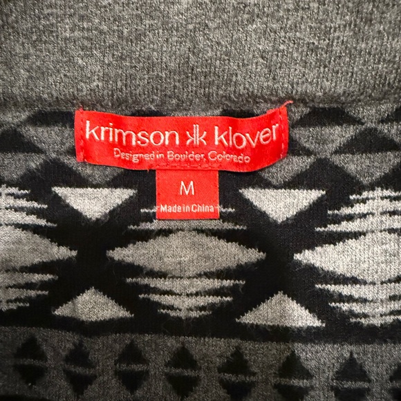 Krimson Klover Black Gray Nordic Knit Mini Skirt Size M Winter Stretch - Picture 2 of 4